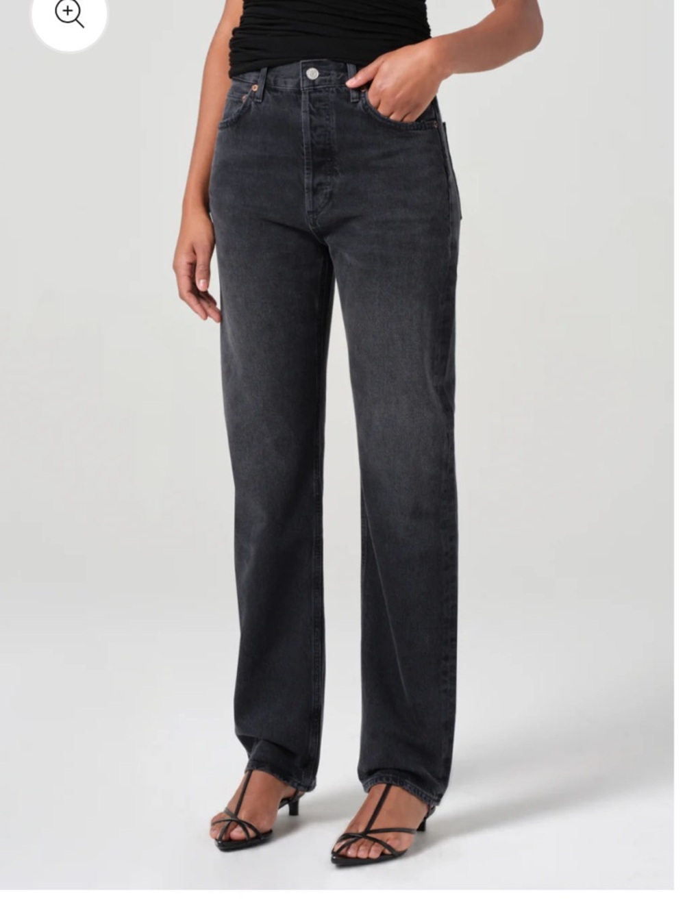 Agolde Black High-Rise Button-Fly Women's Jeans